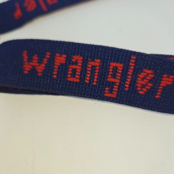 Vintage Wrangler Boy's Woven Elastic Belt Navy Blue Red Magnet Buckle 36" Adjust - Picture 5 of 11